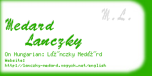 medard lanczky business card